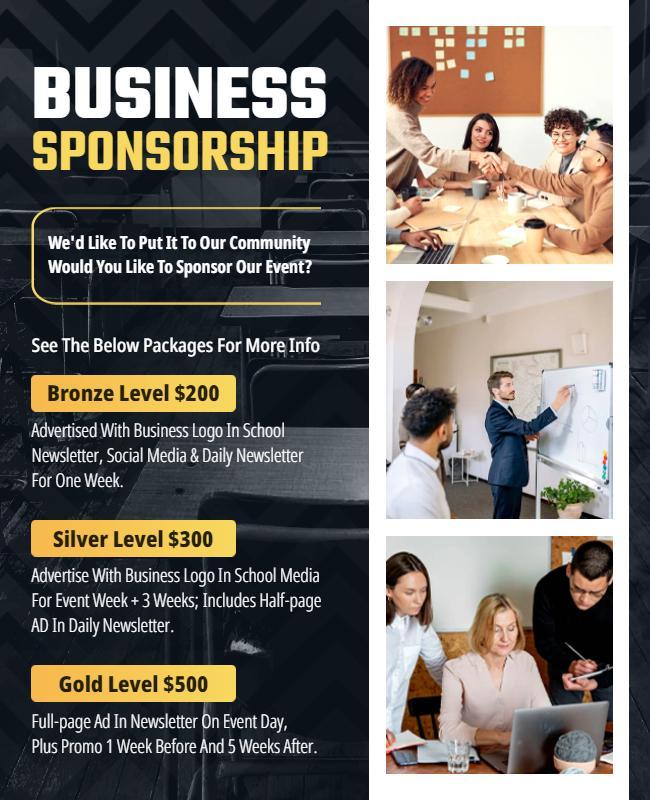 Professional Blue Business Sponsorship Packages Poster Template