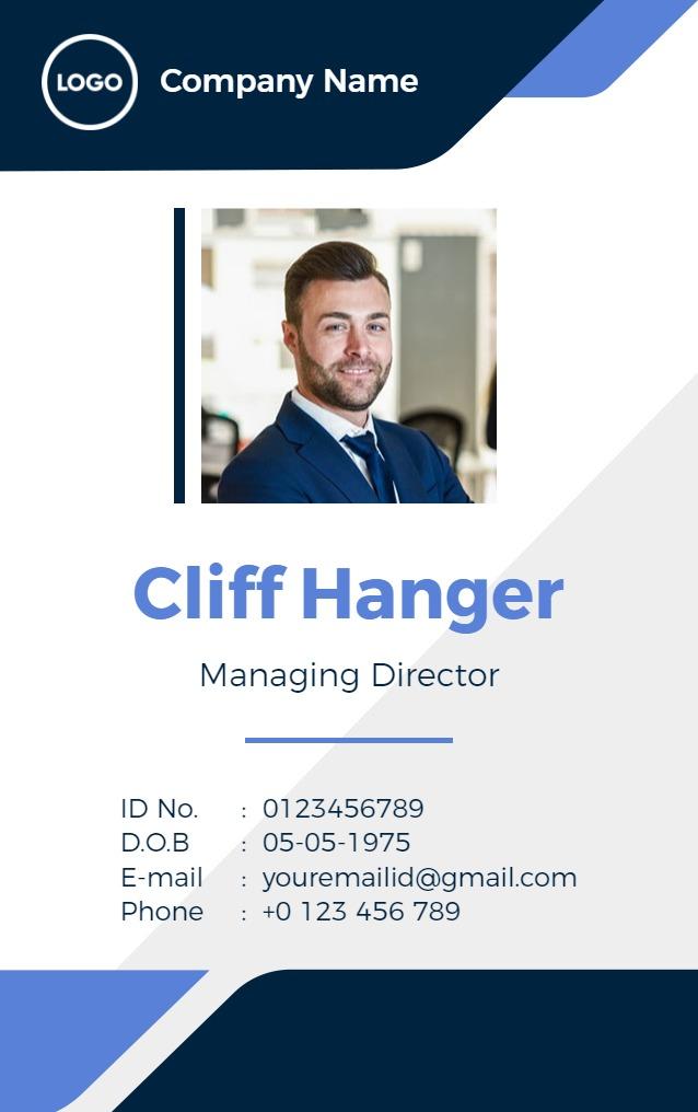 Professional Blue Corporate Identity Card Template