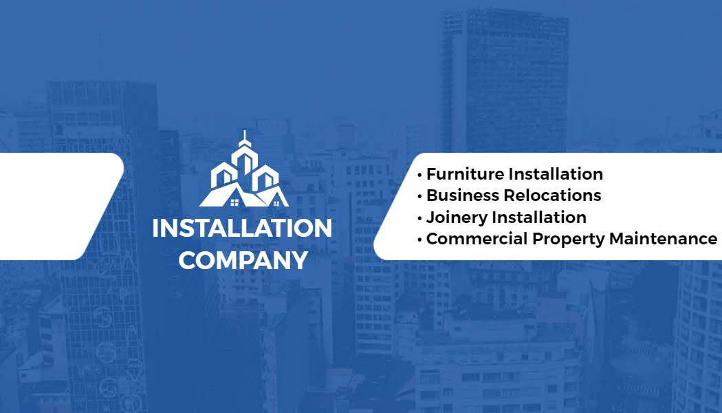 Professional Blue Handyman Installation Business Card Template