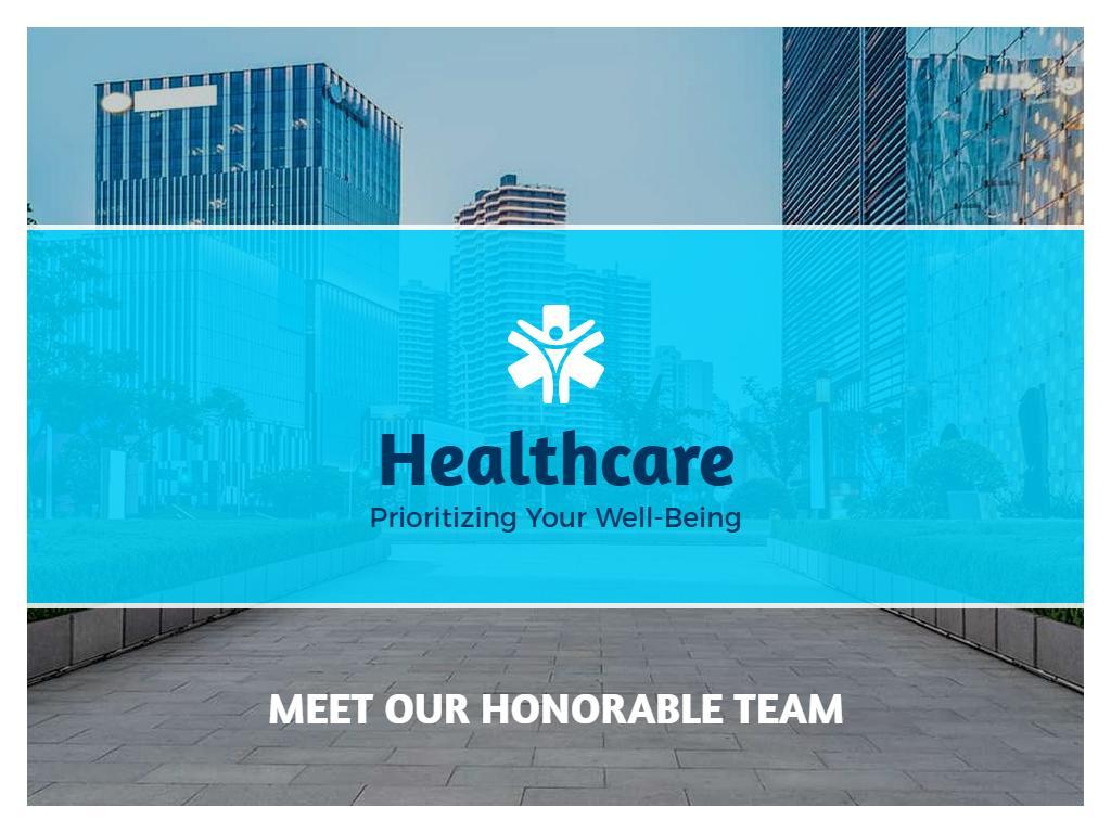 Professional Blue Healthcare Team Introduction Presentation Template