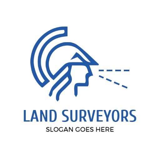 Professional Blue Helmet Design for Land Surveyors Logo Template