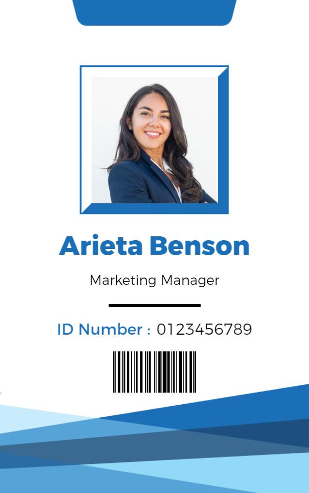 Professional Blue Marketing Manager Identity Card Template