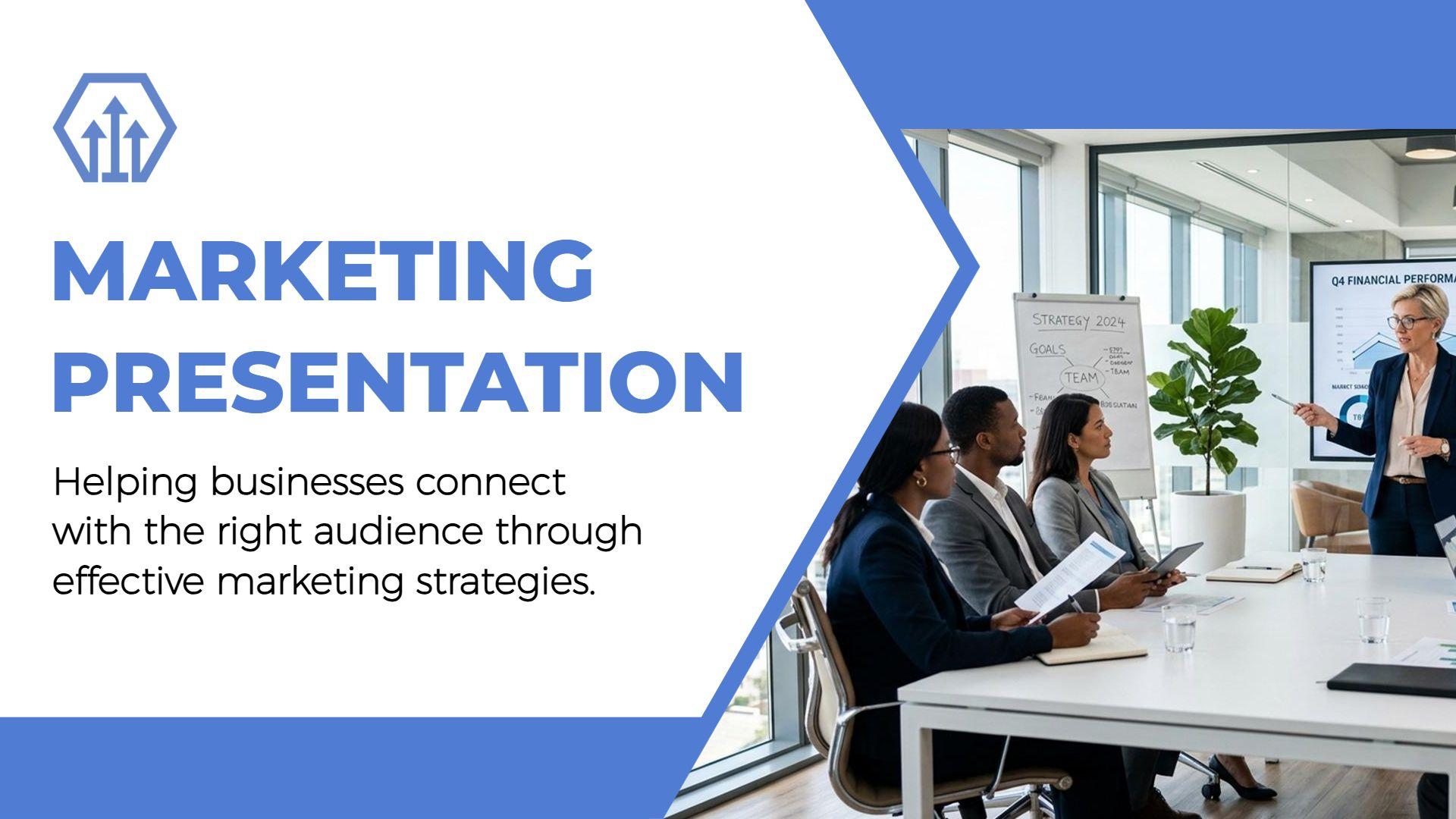 Professional Blue Marketing Strategy Execution Presentation Template