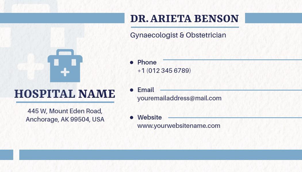 Professional Blue Medical Consultation Business Card Template