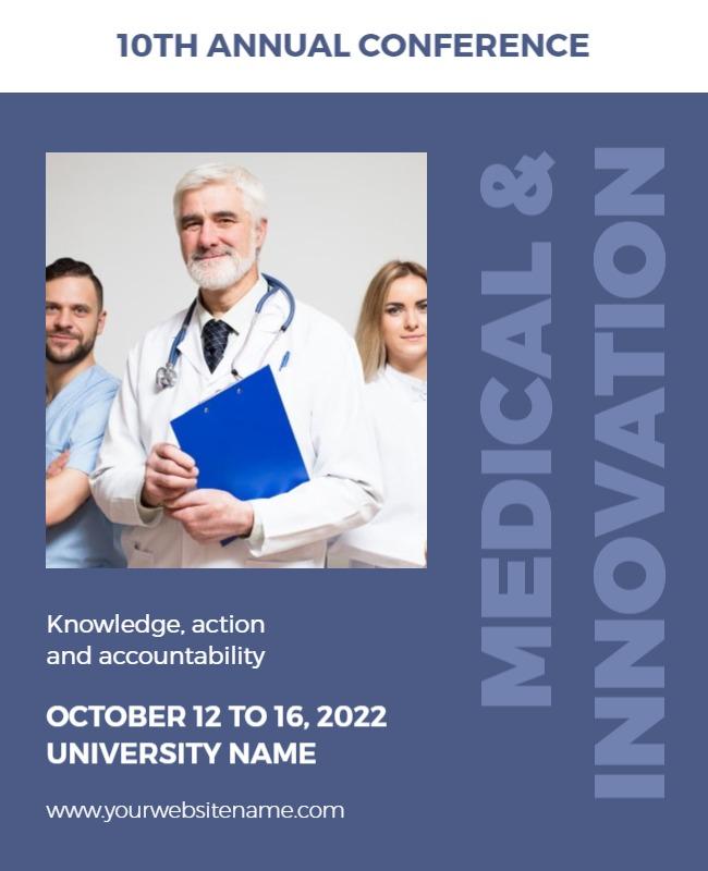 Professional Blue Medical Innovation Conference Poster Template