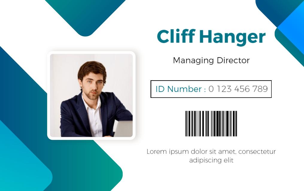 Professional Blue Modern Identity Card Template