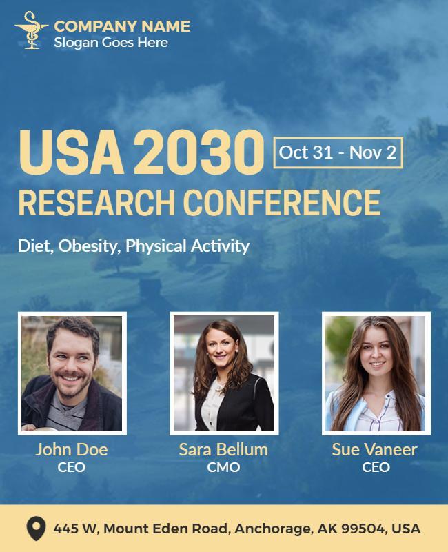 Professional Blue Research Conference on Diet and Obesity Poster Template