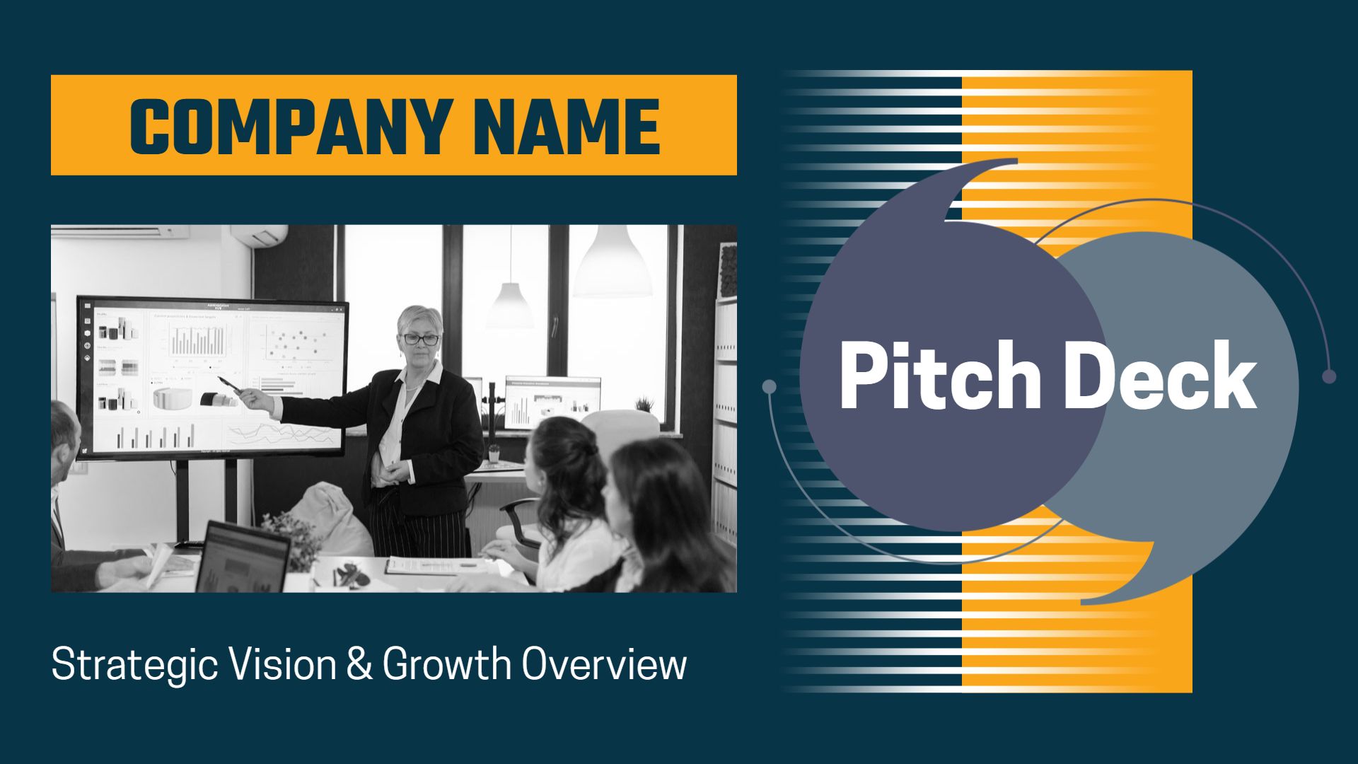 Professional Blue Strategic Vision Pitch Deck Presentation Template