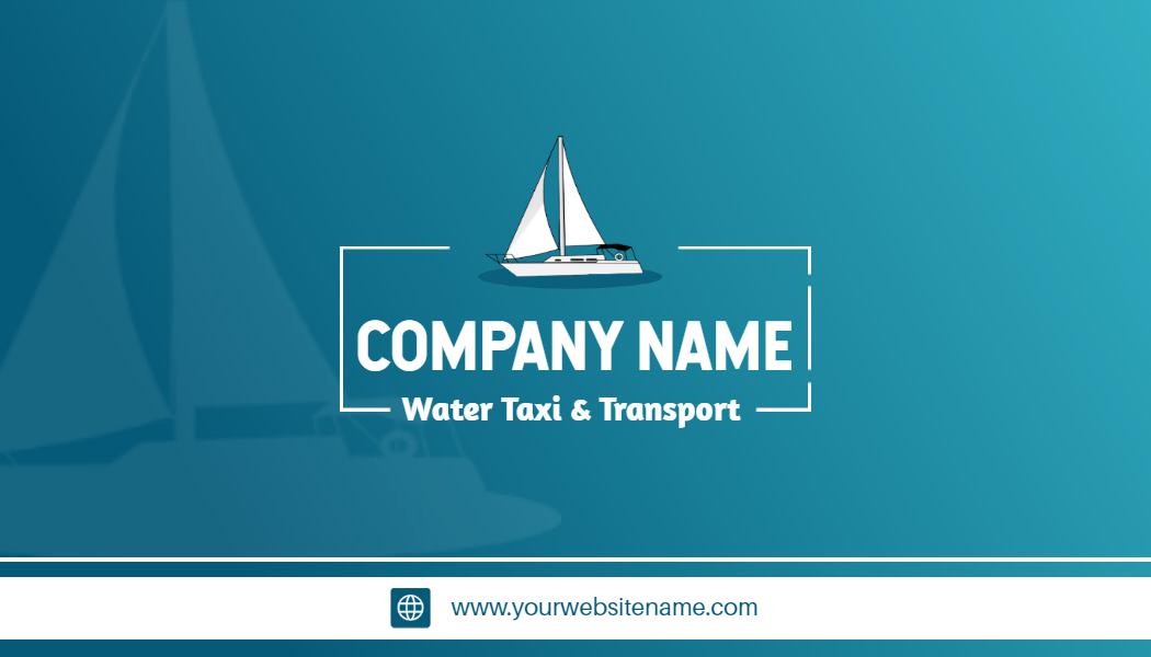 Professional Blue Water Taxi Transport Business Card Template