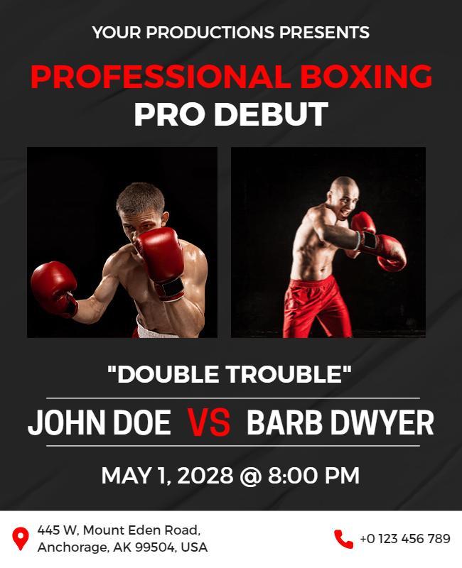 Professional Boxing Pro Debut Event Flyer Template