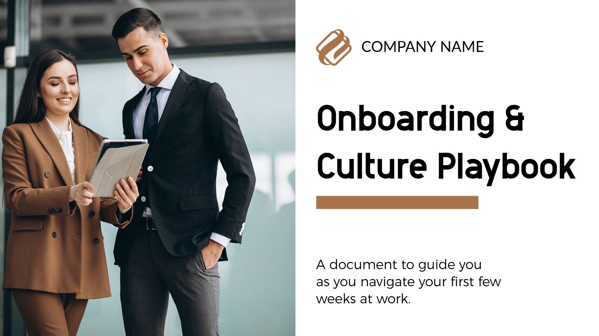 Professional Brown Business Onboarding Guide Presentation Template