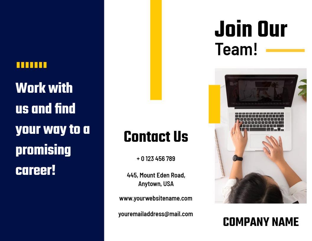 Professional Business Career Opportunities Recruitment Brochure Template