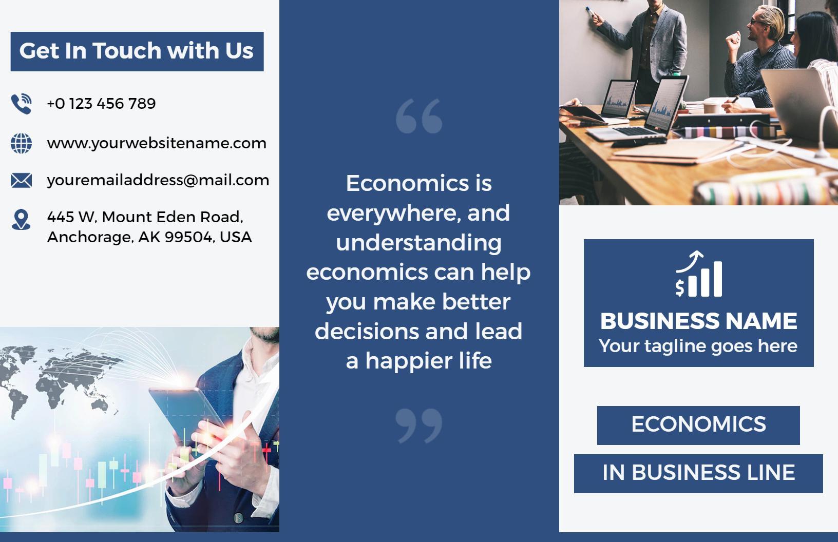 Professional Business Economics Overview and Services Brochure Template