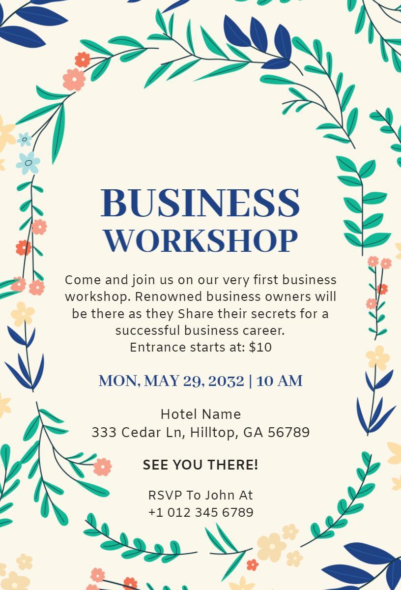 Professional Business Growth Workshop Invitation Template
