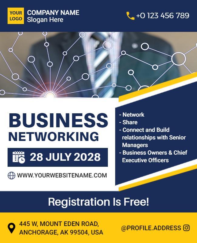 Professional Blue Business Networking Event Flyer Template