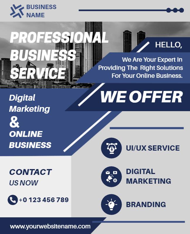 Professional Business Services Digital Marketing Flyer Template