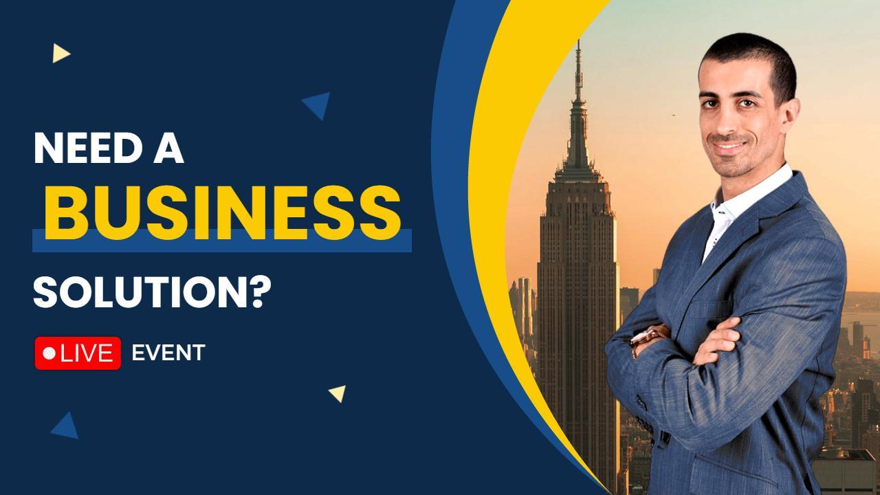 Professional Business Solution Live Event YouTube Thumbnail Template