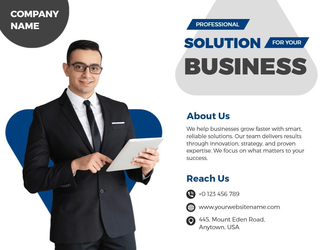Professional Business Solutions and Services Brochure Template