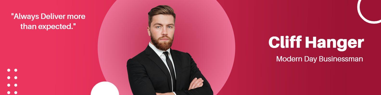 Professional Businessman with Inspirational Quote LinkedIn Banner Template