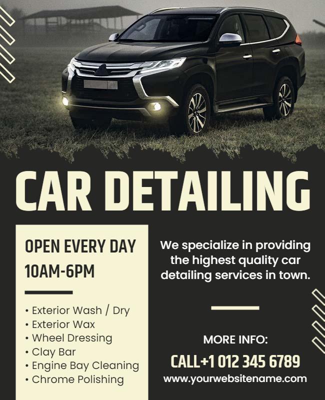 Professional Car Detailing Service Flyer Template