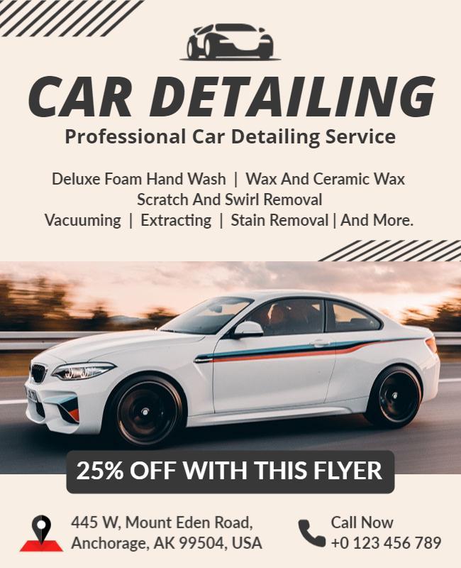 Professional Car Detailing Service Promotion Flyer Template