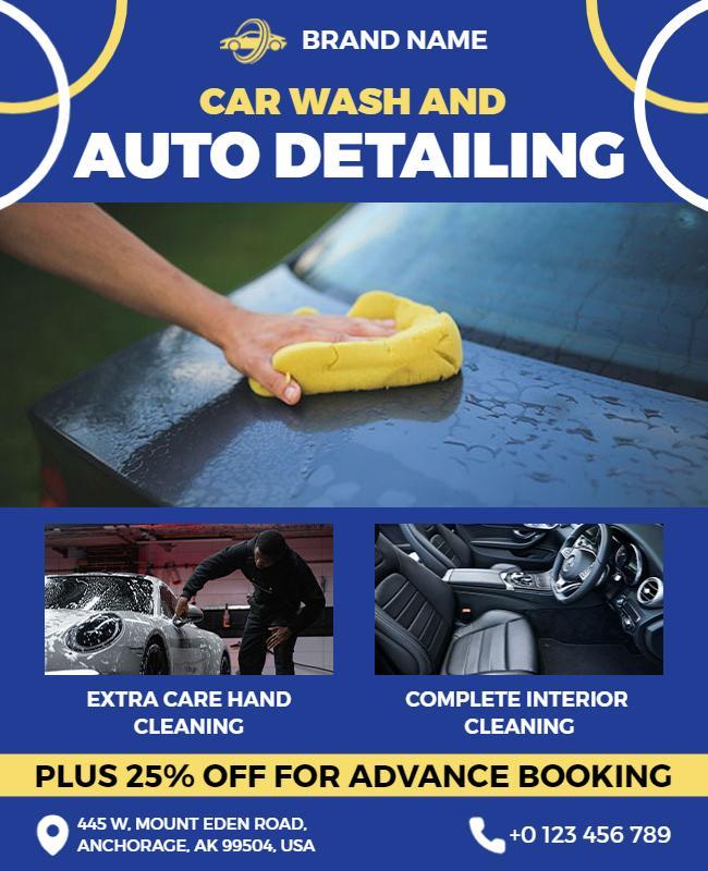 Professional Car Wash and Auto Detailing Flyer Template