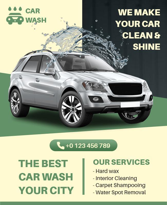 Professional Car Wash Service Flyer Template