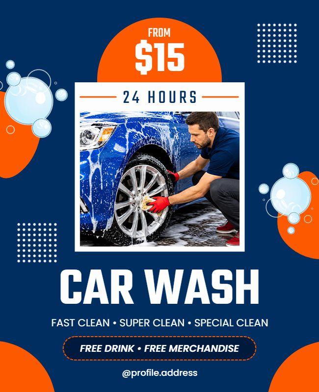 Professional Car Wash Service Poster Template