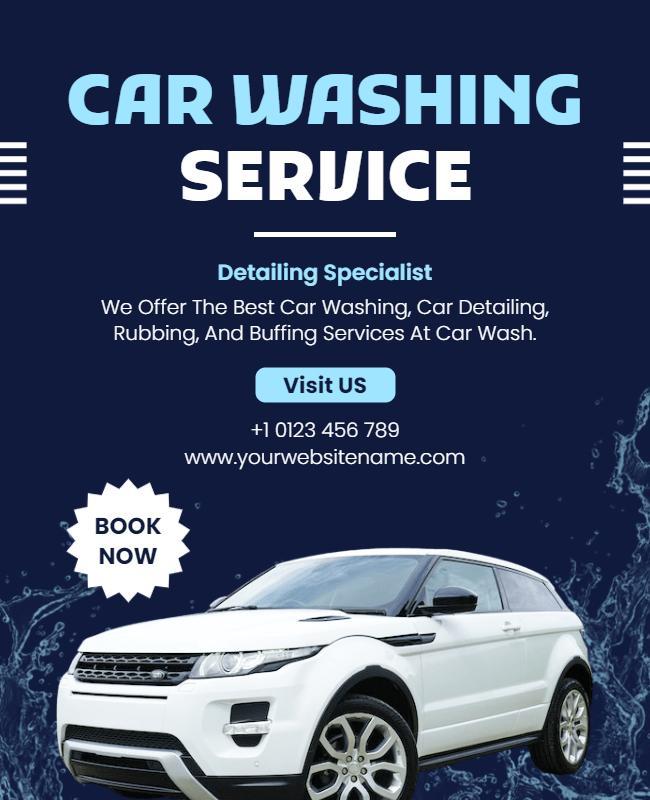 Professional Car Washing Service Flyer Template