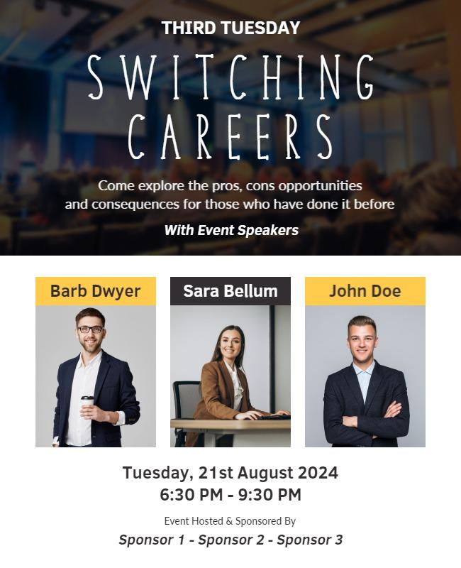 Professional Career Change Exploration Event Poster Template