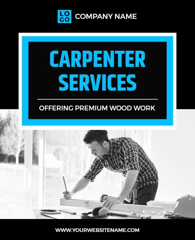 Professional Carpenter Services Advertisement Flyer Template