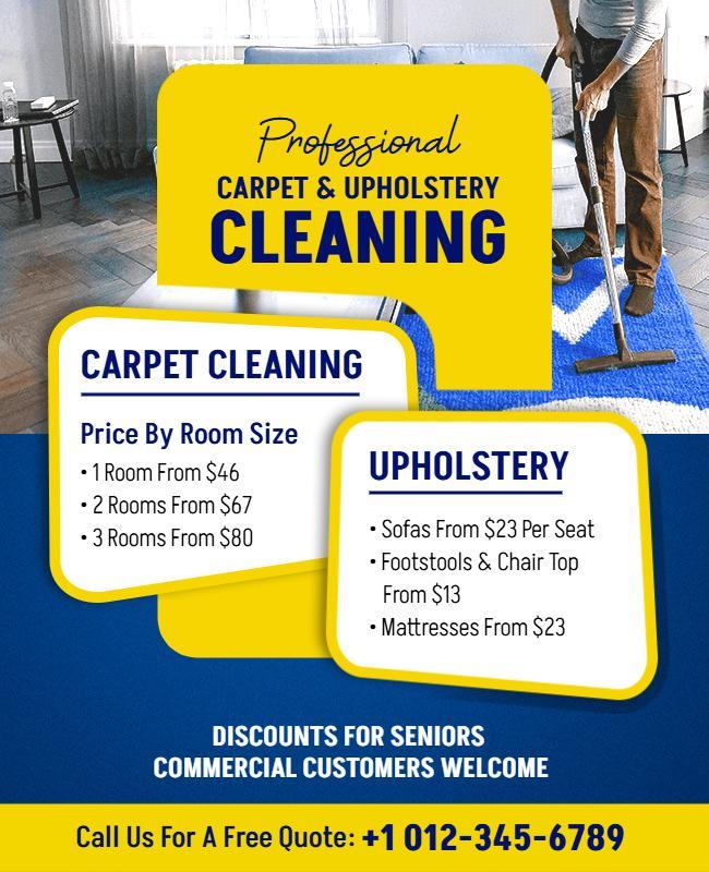 Professional Carpet and Upholstery Cleaning Service Flyer Template