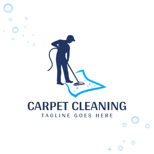 Professional Carpet Cleaning Service with Stain Removal Techniques Logo Template
