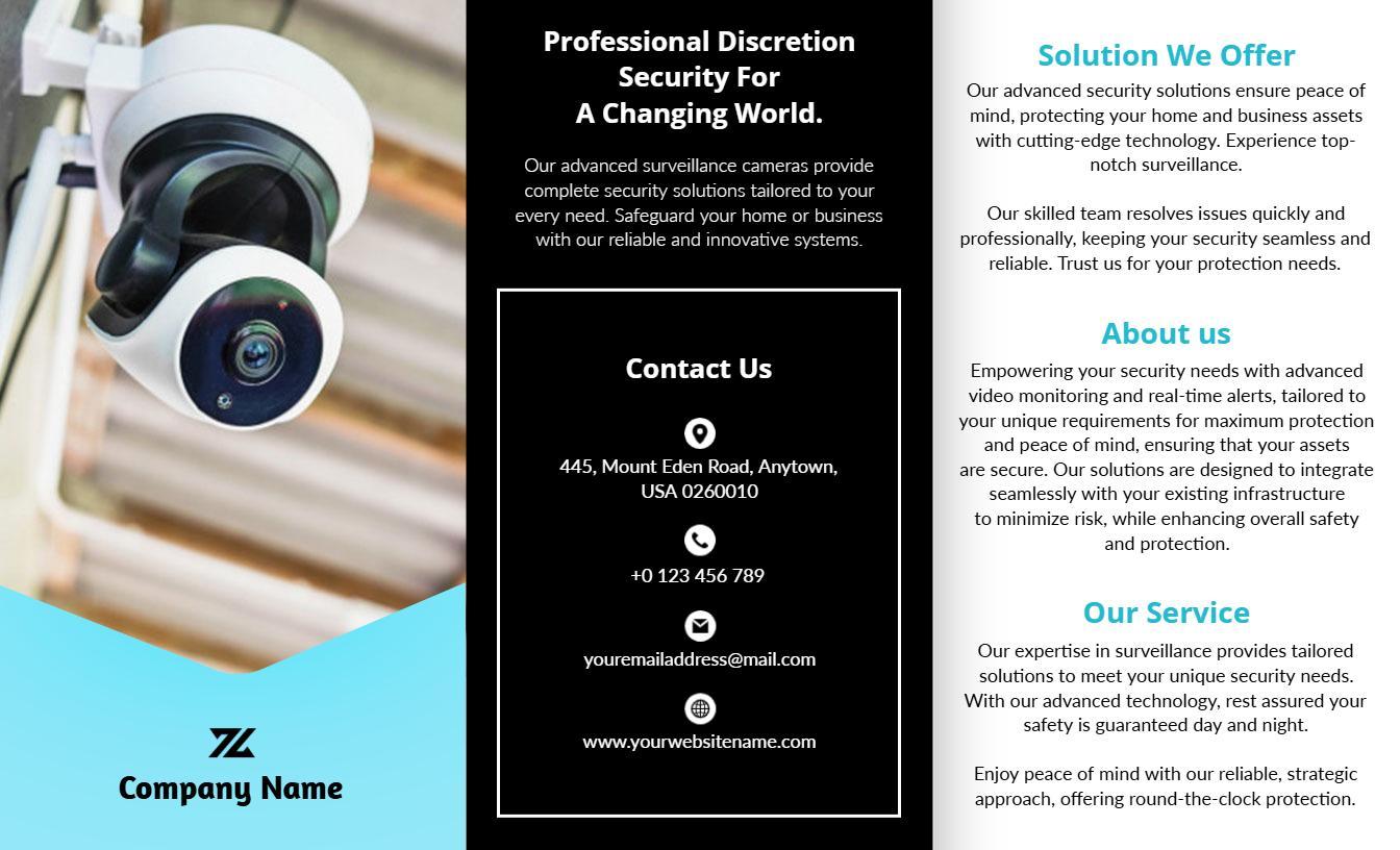 Professional CCTV Security Solutions and Services Brochure Template