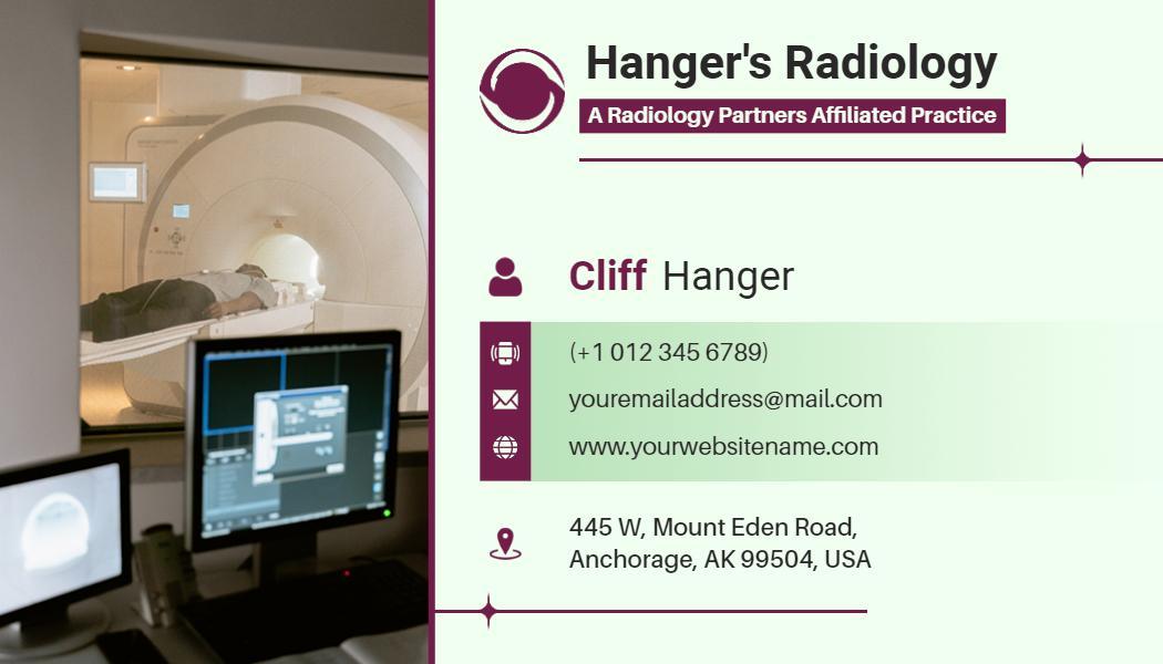 Professional Clean Radiology Practice Business Card Template
