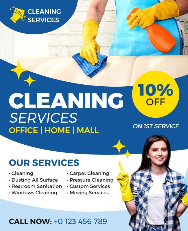 Professional Cleaning Service Promotion Flyer Template