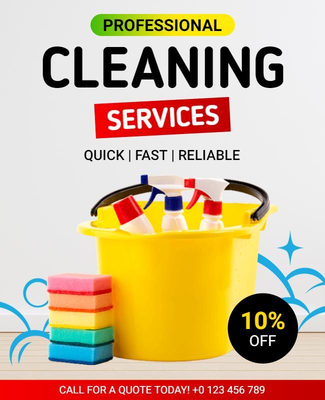 Vibrant Yellow Professional Cleaning Services Flyer Template