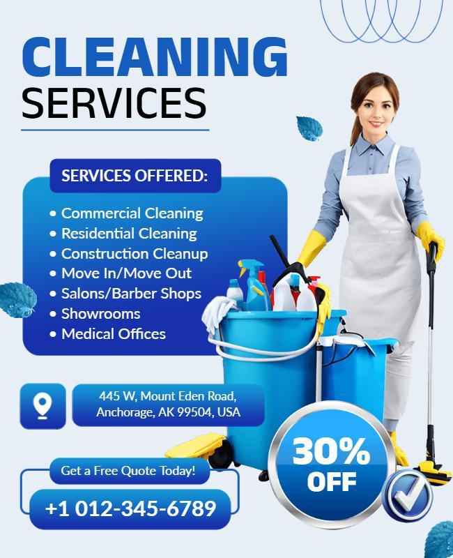 Professional Cleaning Services Promotional Flyer Template