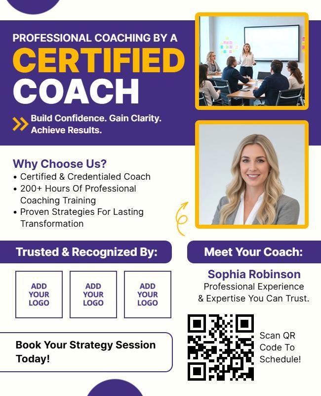 Professional Coaching Certified Coach Expertise Flyer Template