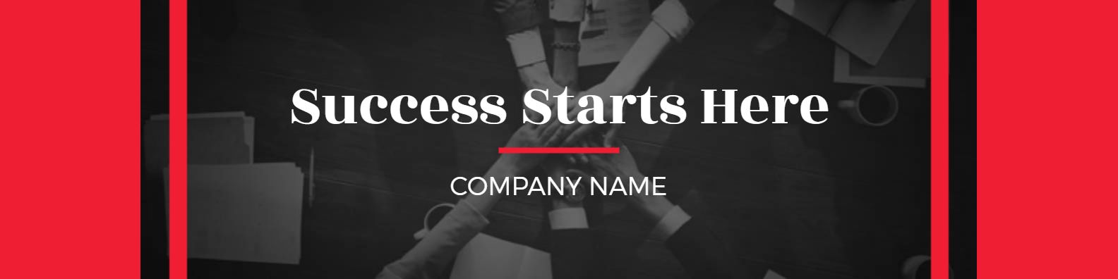 Professional Collaboration Overlaid on Red and Black LinkedIn Banner Template