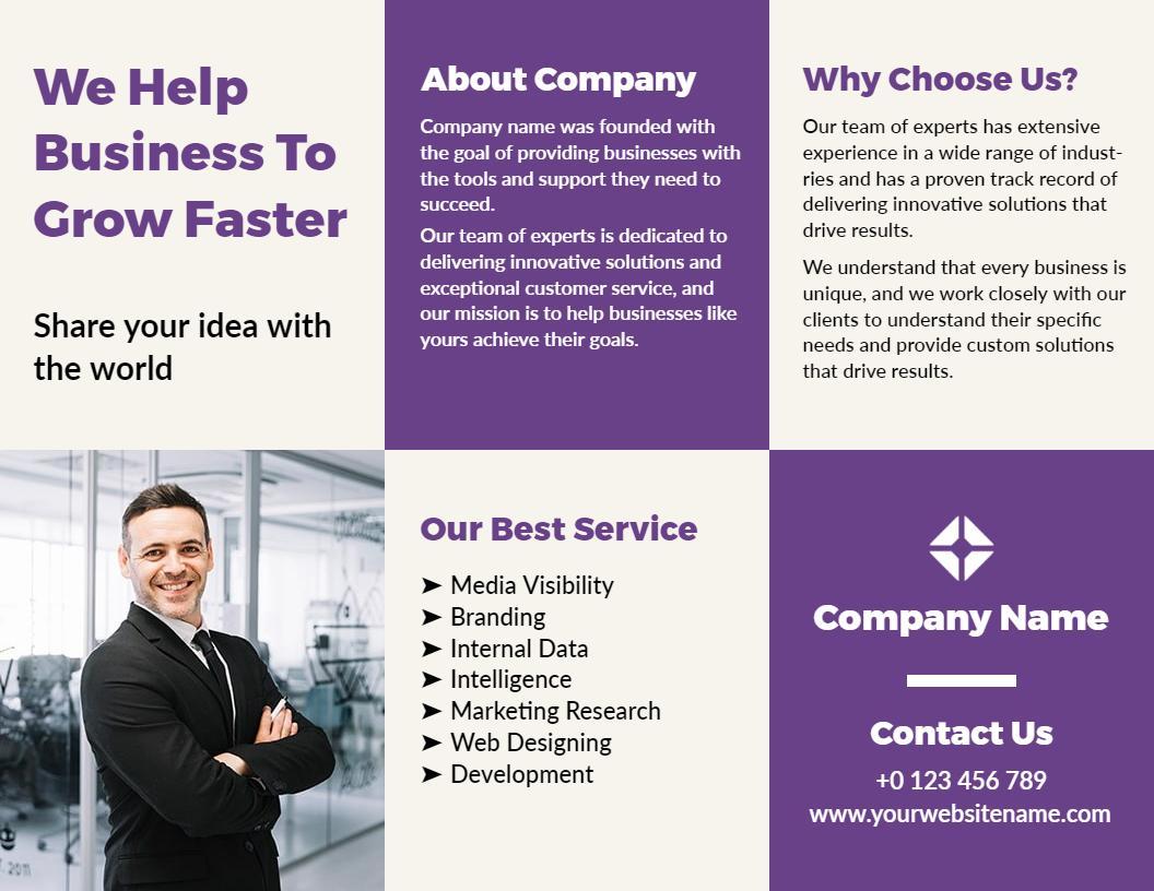 Professional Company Growth and Service Solutions Brochure Template