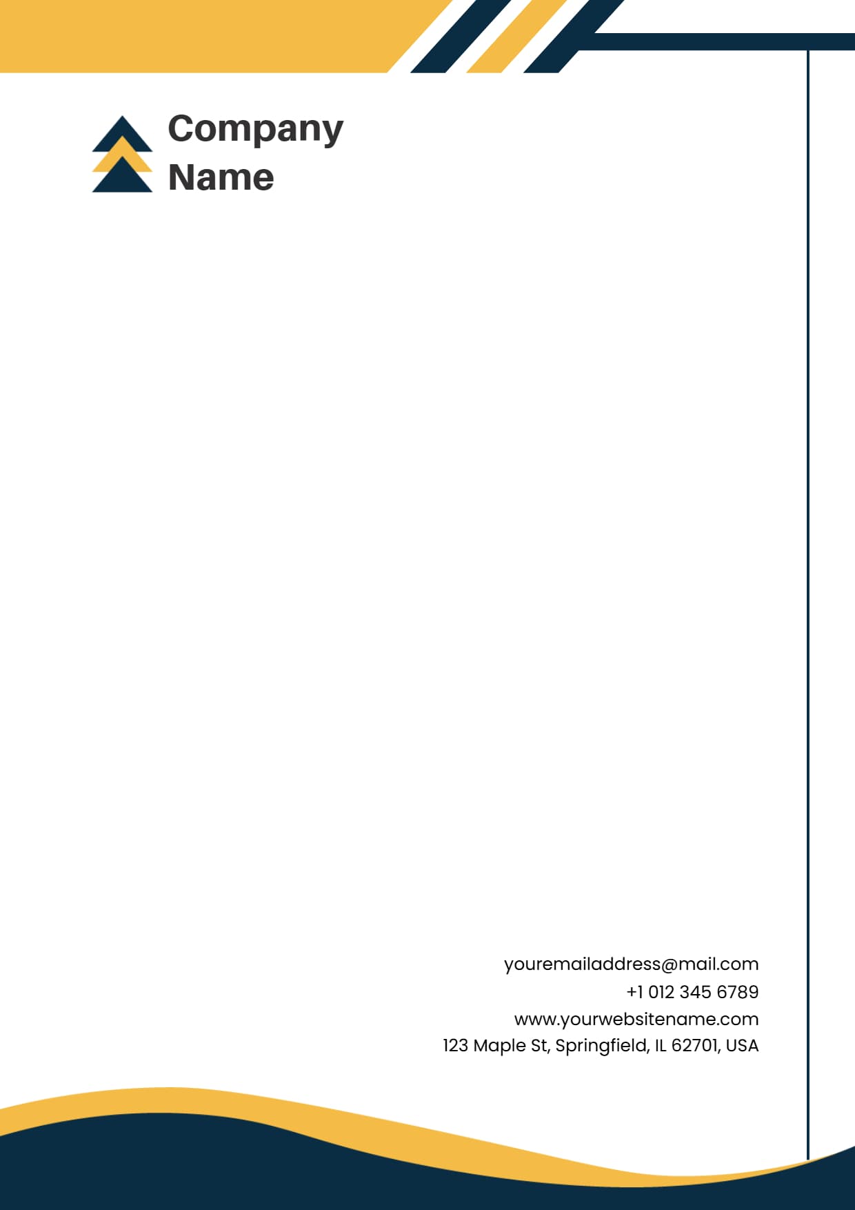 Professional Company Identity Blank Letterhead Template
