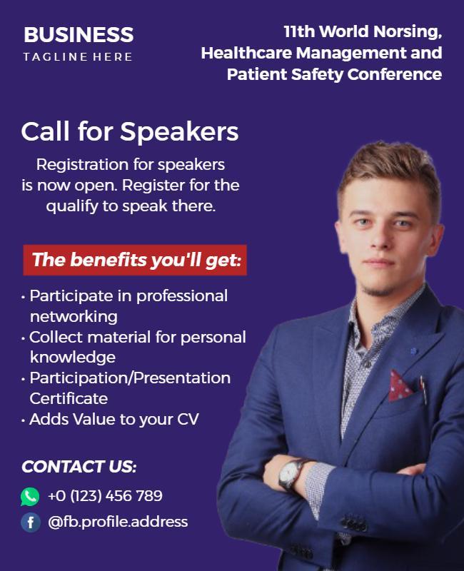 Professional Conference Speaker Call for Healthcare Poster Template