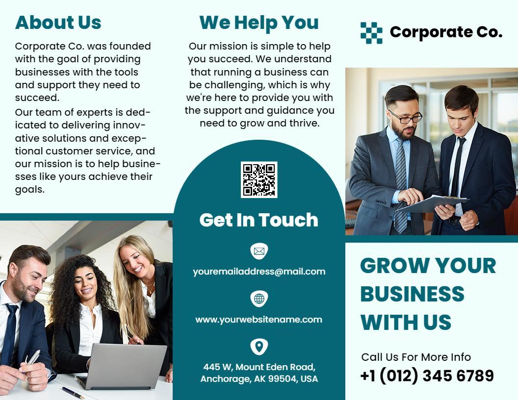 Professional Corporate Business Solutions and Expert Services Brochure Template