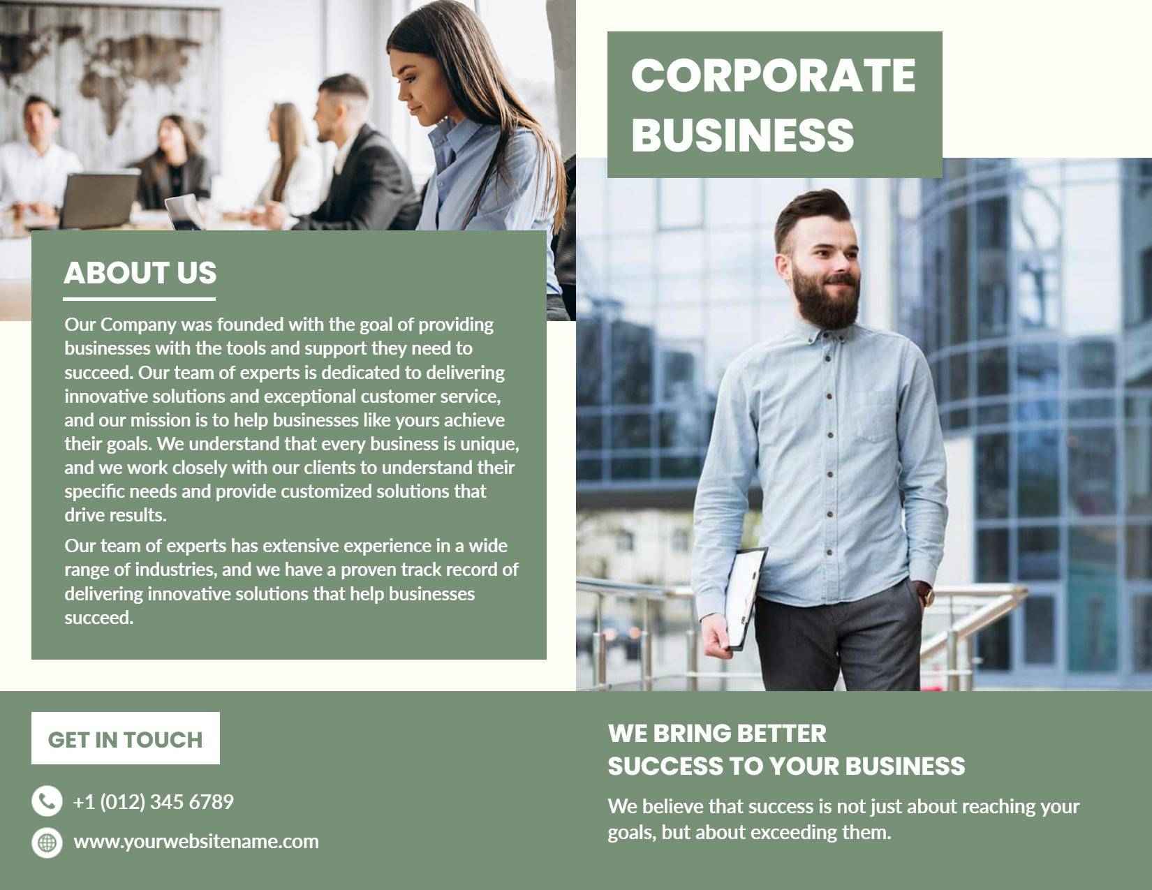 Professional Corporate Business Solutions Service Brochure Template