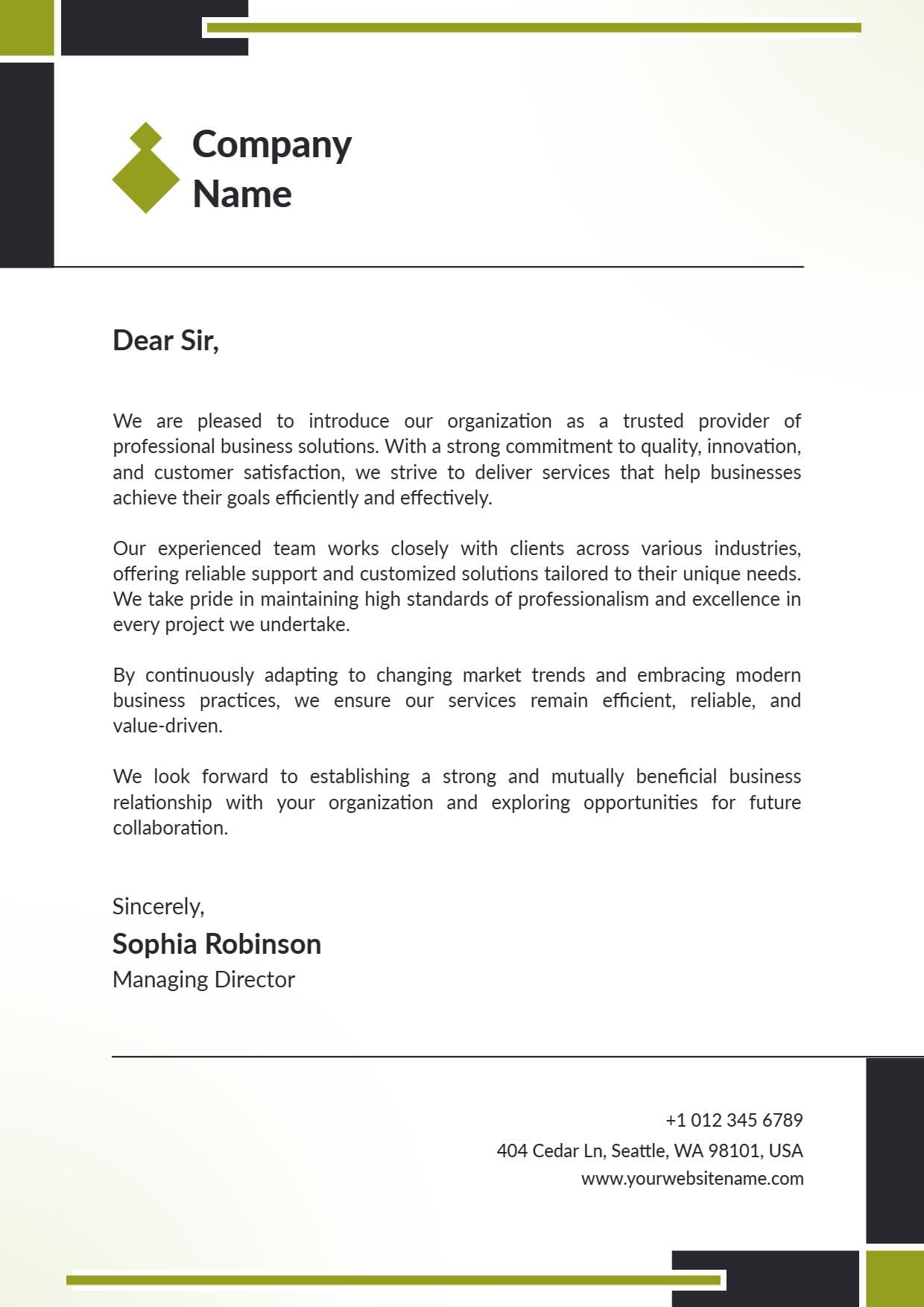 Professional Corporate Communication Letterhead Template