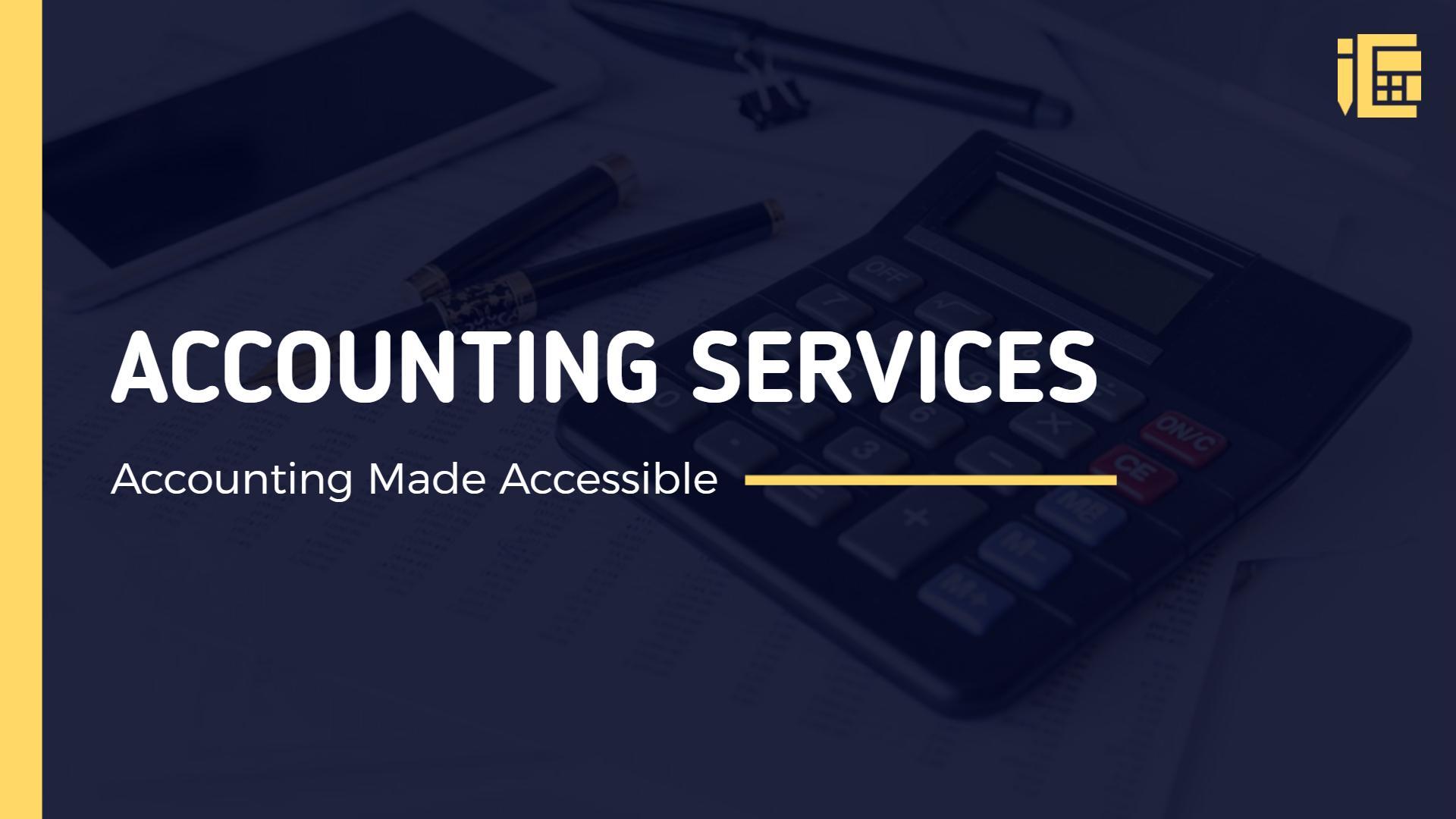 Professional Dark Blue Accounting Services Presentation Template