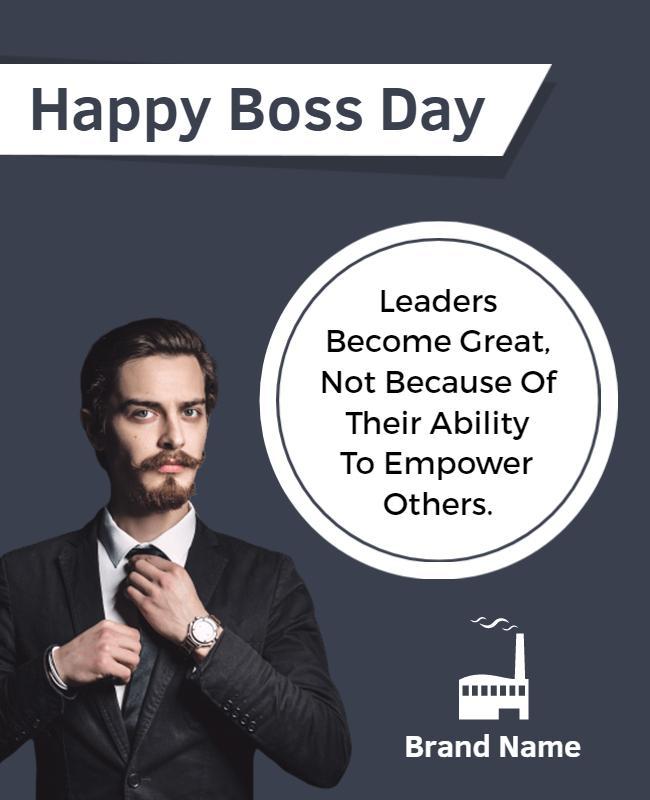 Professional Dark Theme Boss Day Appreciation Poster Template