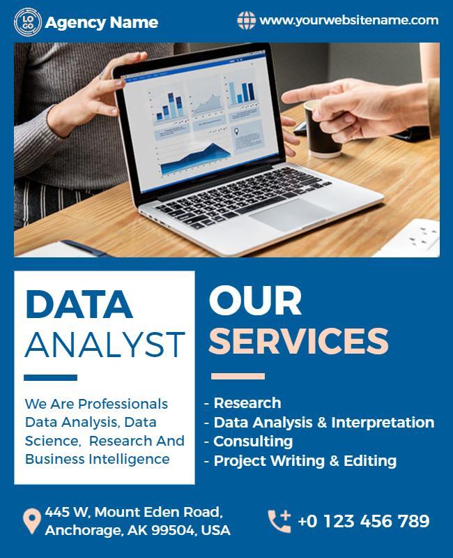 Professional Data Analyst Services Flyer Template