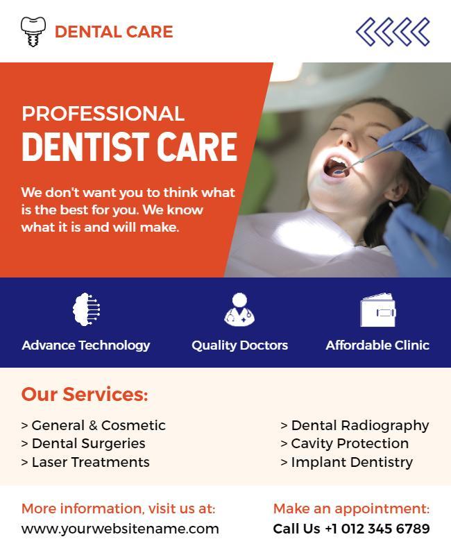 Professional Dental Care Services Flyer Template